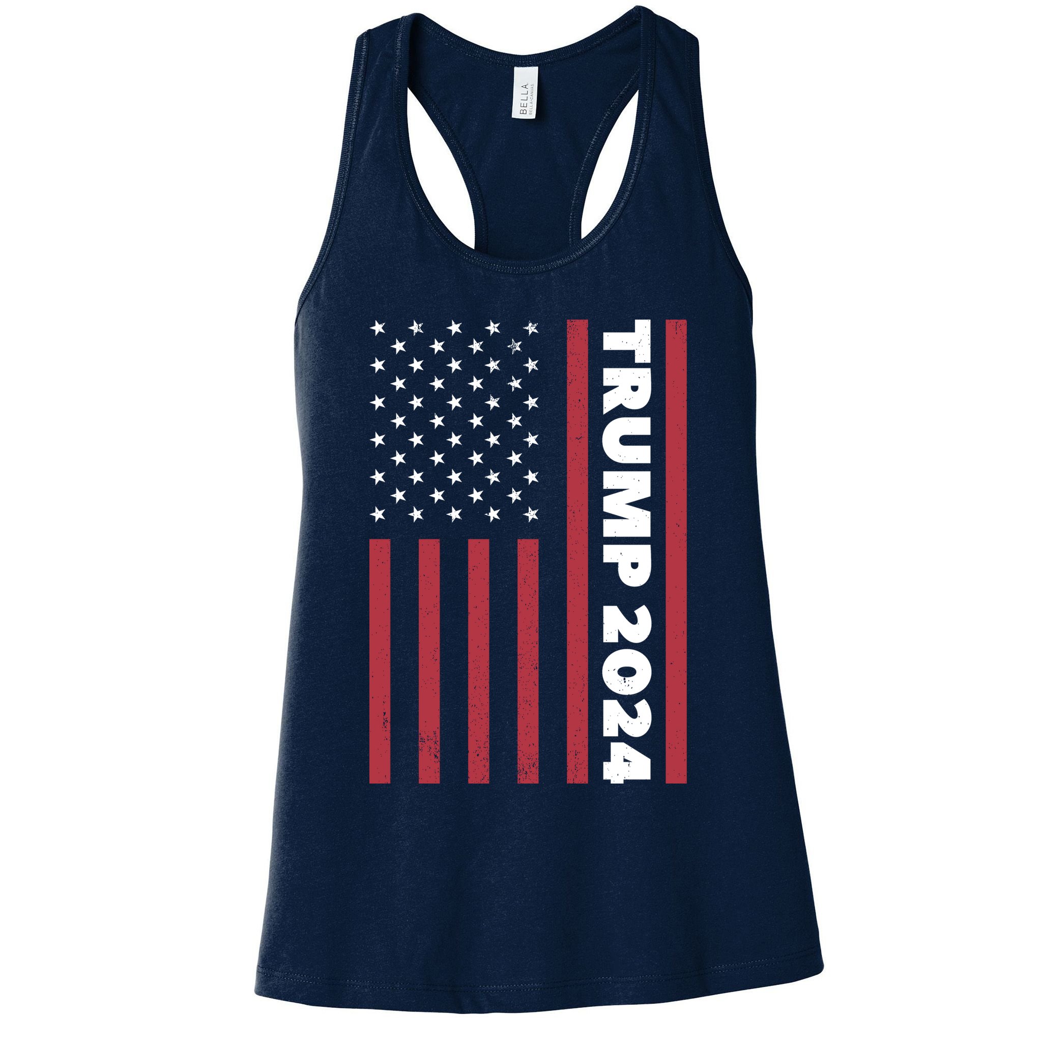 American President Donald Trump 2024 Flag US Election Womens Tank Top