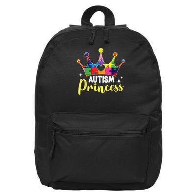 Autism Princess Daughter Autism Awareness 16 in Basic Backpack