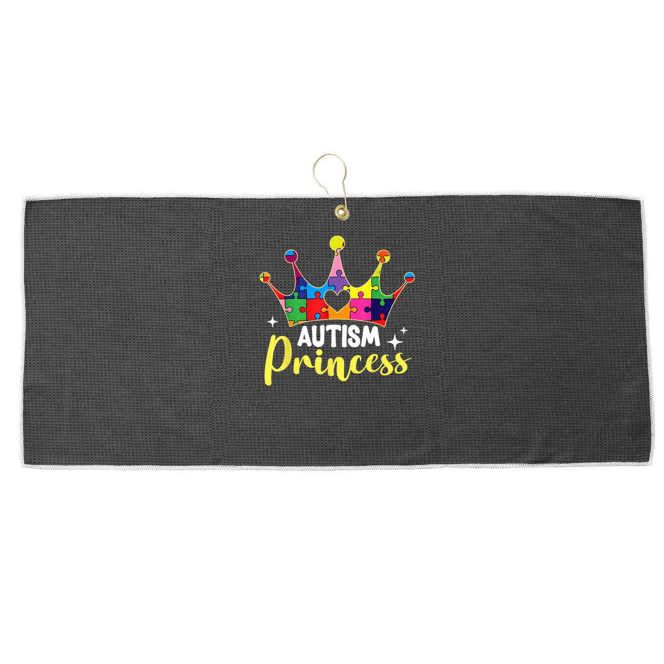 Autism Princess Daughter Autism Awareness Large Microfiber Waffle Golf Towel