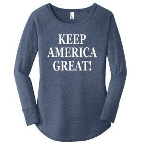 American President Donald Trump 2024 Keep America Great US Election Women's Perfect Tri Tunic Long Sleeve Shirt