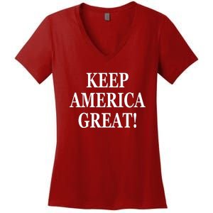 American President Donald Trump 2024 Keep America Great US Election Women's V-Neck T-Shirt