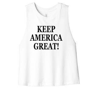 American President Donald Trump 2024 Keep America Great US Election Women's Racerback Cropped Tank