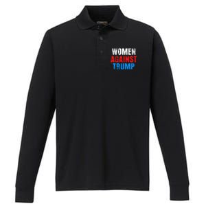 Anti President Donald Trump Women Against Trump Performance Long Sleeve Polo