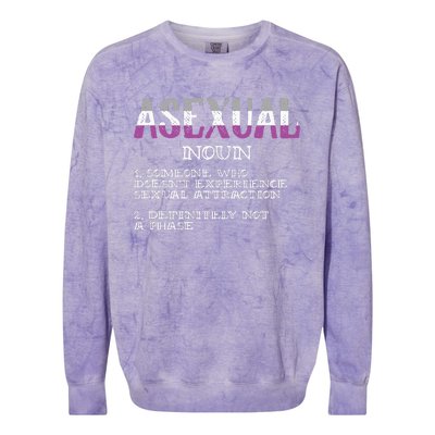 Asexual Person Definition Asexuality Pride Aromantic Ace Colorblast Crewneck Sweatshirt