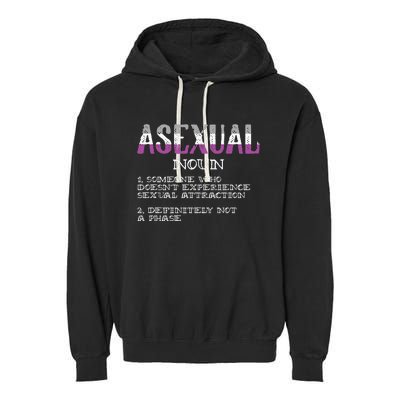 Asexual Person Definition Asexuality Pride Aromantic Ace Garment-Dyed Fleece Hoodie