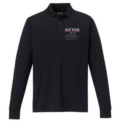 Asexual Person Definition Asexuality Pride Aromantic Ace Performance Long Sleeve Polo