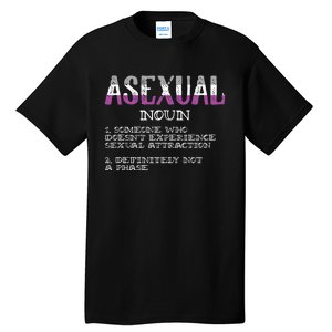 Asexual Person Definition Asexuality Pride Aromantic Ace Tall T-Shirt