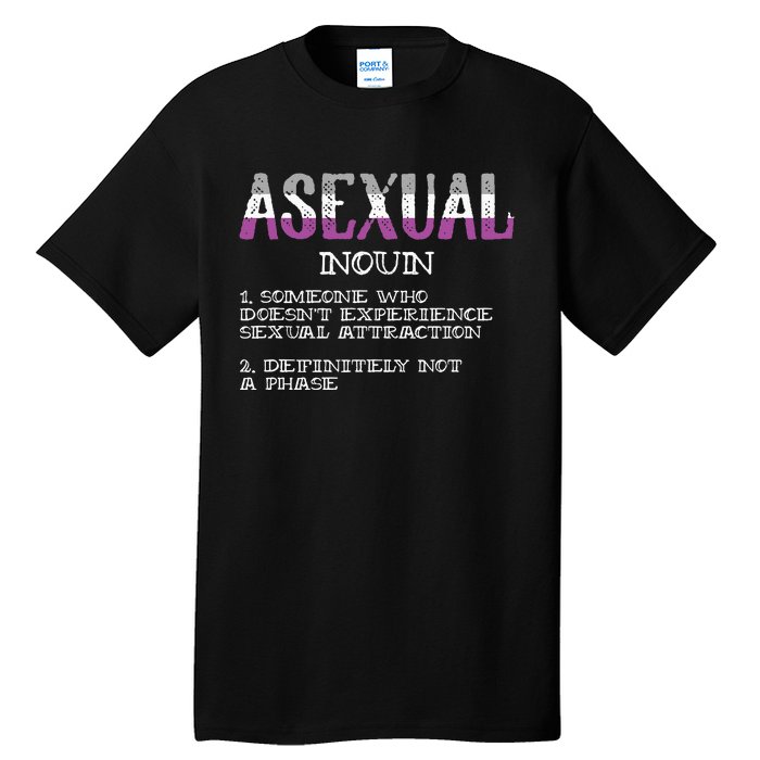 Asexual Person Definition Asexuality Pride Aromantic Ace Tall T-Shirt