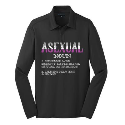 Asexual Person Definition Asexuality Pride Aromantic Ace Silk Touch Performance Long Sleeve Polo