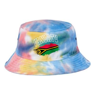 Athletic Patriotic Design Vanuatu Flag Tie Dye Newport Bucket Hat