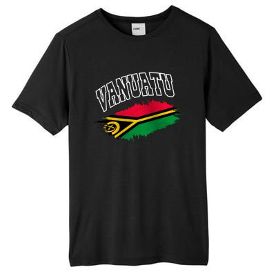 Athletic Patriotic Design Vanuatu Flag Tall Fusion ChromaSoft Performance T-Shirt