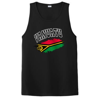 Athletic Patriotic Design Vanuatu Flag PosiCharge Competitor Tank