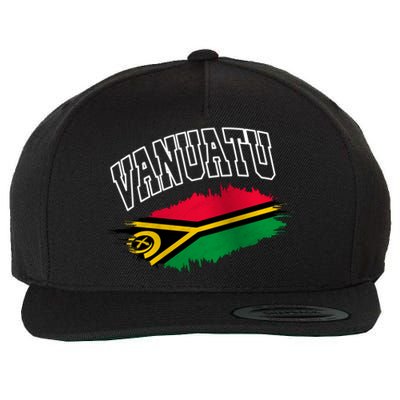 Athletic Patriotic Design Vanuatu Flag Wool Snapback Cap