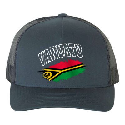 Athletic Patriotic Design Vanuatu Flag Yupoong Adult 5-Panel Trucker Hat