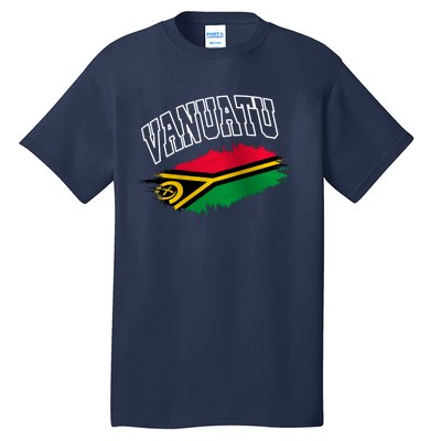 Athletic Patriotic Design Vanuatu Flag Tall T-Shirt