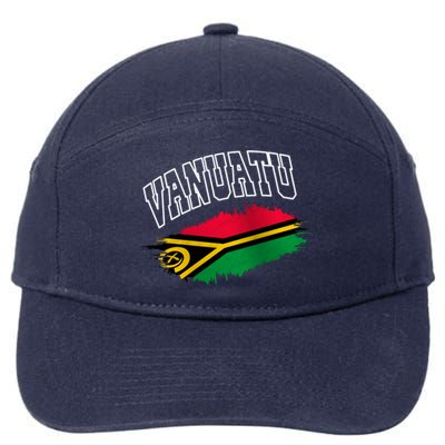 Athletic Patriotic Design Vanuatu Flag 7-Panel Snapback Hat