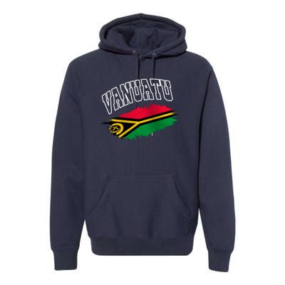 Athletic Patriotic Design Vanuatu Flag Premium Hoodie