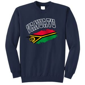 Athletic Patriotic Design Vanuatu Flag Tall Sweatshirt