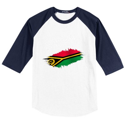 Athletic Patriotic Design Vanuatu Flag Baseball Sleeve Shirt