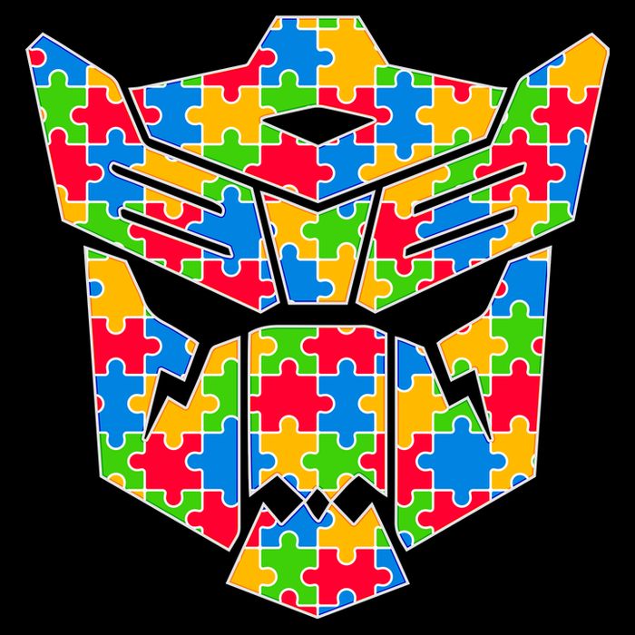 Autism Puzzle Dinobot Logo Drawstring Bag