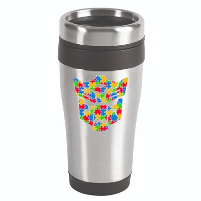 Autism Puzzle Dinobot Logo 16oz Travel Tumbler