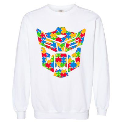 Autism Puzzle Dinobot Logo Garment-Dyed Sweatshirt