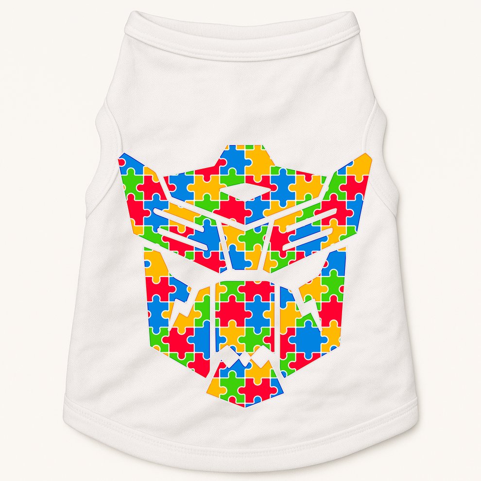 Autism Puzzle Dinobot Logo Doggie Tank