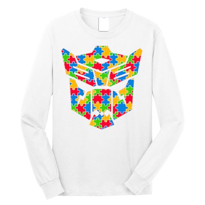Autism Puzzle Dinobot Logo Long Sleeve Shirt