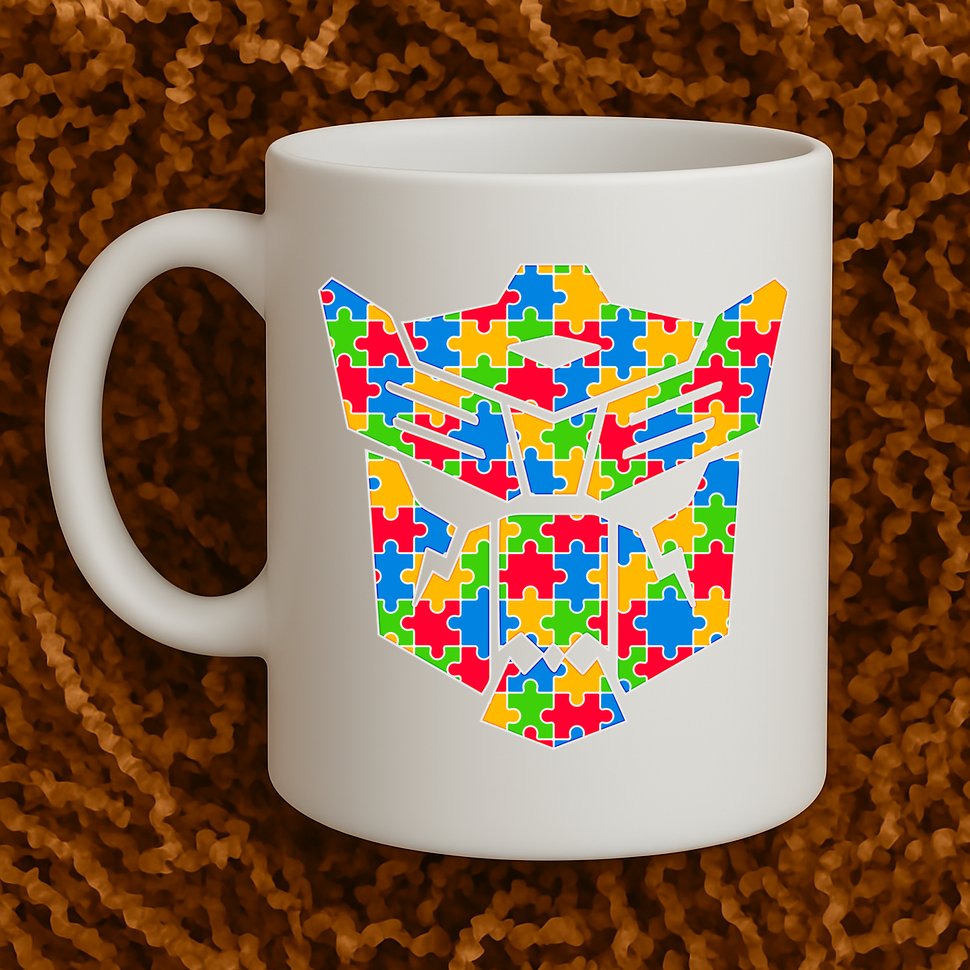Autism Puzzle Dinobot Logo Mug