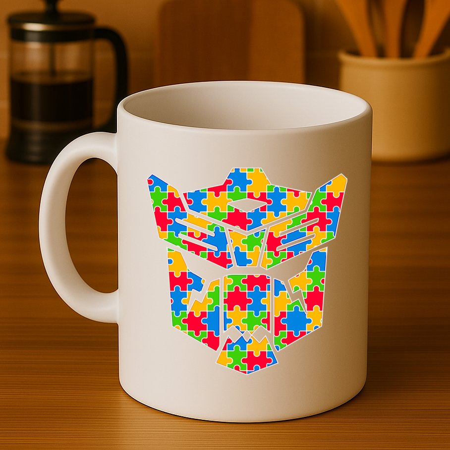 Autism Puzzle Dinobot Logo Mug