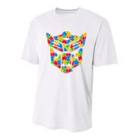 Autism Puzzle Dinobot Logo Youth Performance Sprint T-Shirt