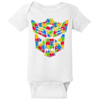 Autism Puzzle Dinobot Logo Baby Bodysuit