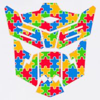 Autism Puzzle Dinobot Logo Baby Bodysuit