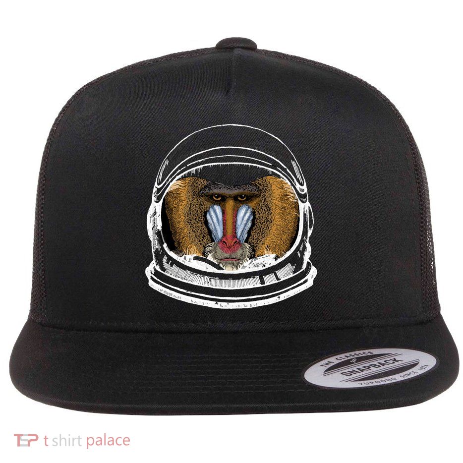 Ape Astronaut Flat Bill Trucker Hat