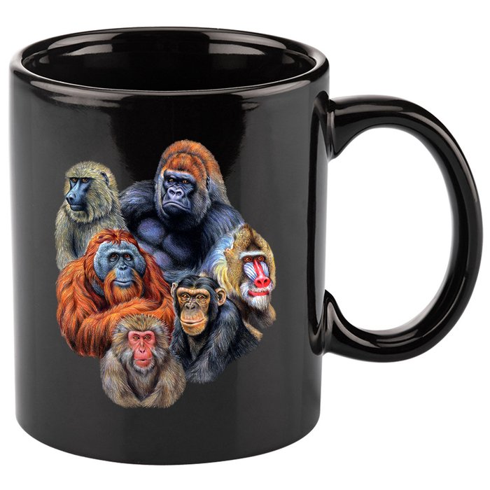 Ape Collage 11oz C Handle Ceramic Mug