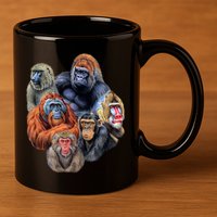 Ape Collage 11oz C Handle Ceramic Mug