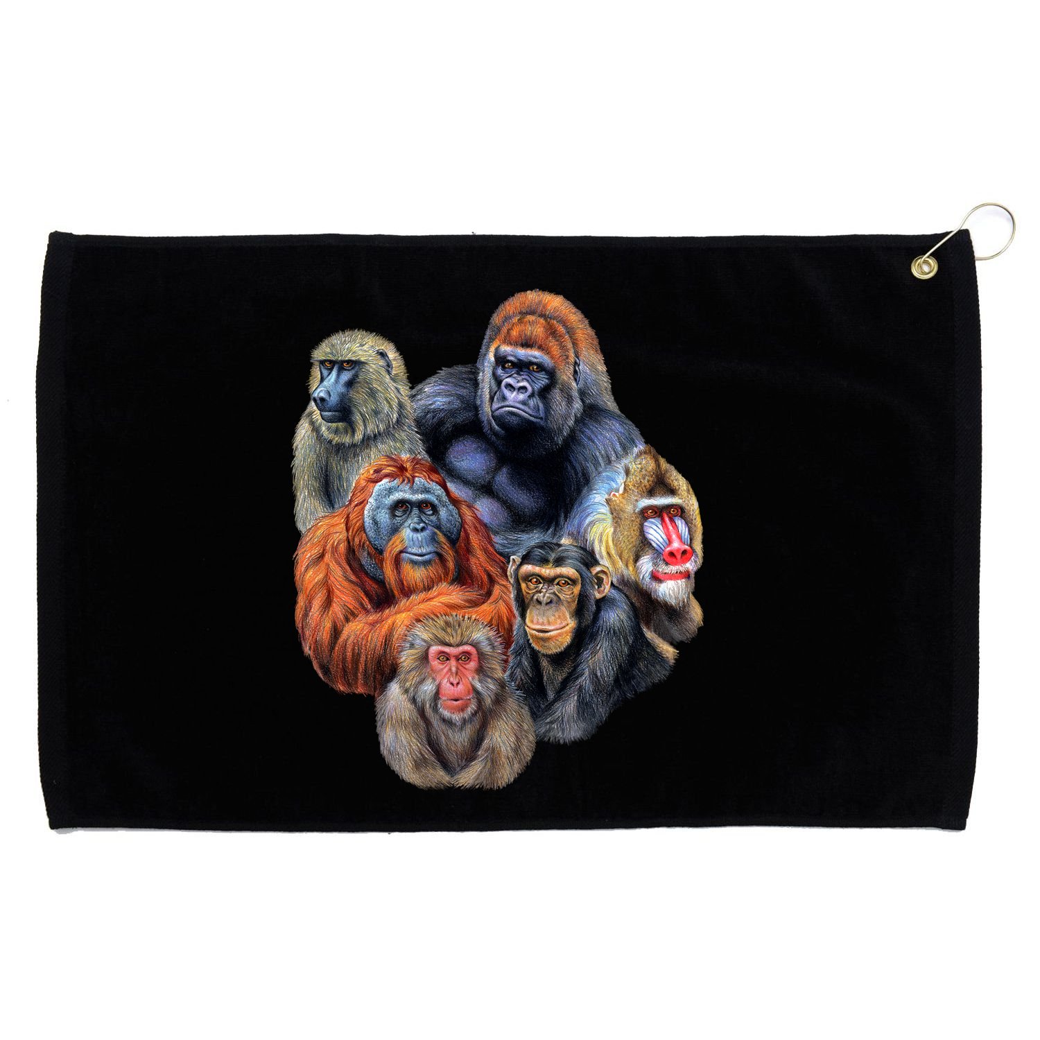 Ape Collage Grommeted Golf Towel