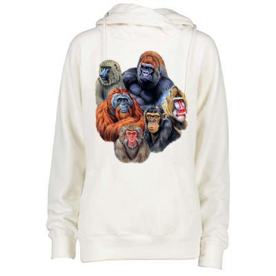 Ape Collage Womens Funnel Neck Pullover Hood