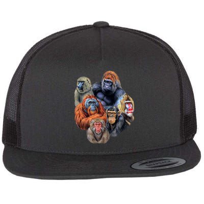 Ape Collage Flat Bill Trucker Hat