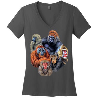 Ape Collage Women's V-Neck T-Shirt