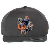 Ape Collage Wool Snapback Cap