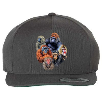 Ape Collage Wool Snapback Cap