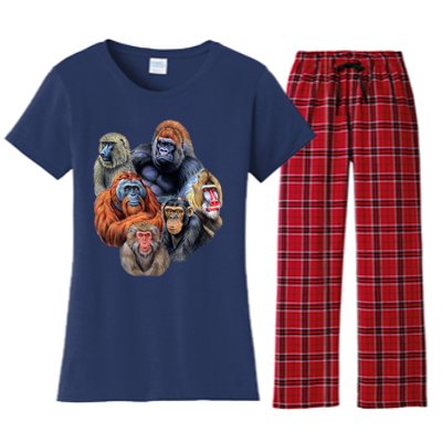 Ape Collage Women's Flannel Pajama Set