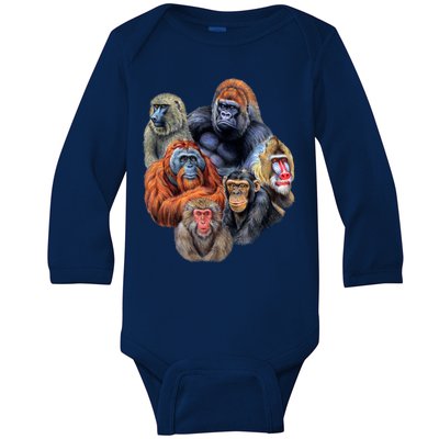 Ape Collage Baby Long Sleeve Bodysuit