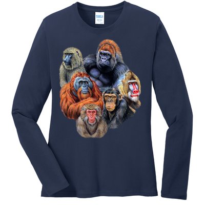 Ape Collage Ladies Long Sleeve Shirt