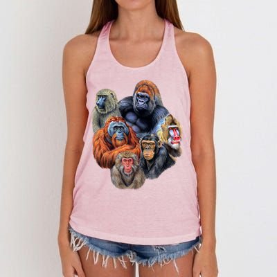 Ape Collage Women's Knotted Racerback Tank