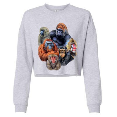 Ape Collage Cropped Pullover Crew