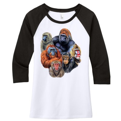 Ape Collage Women's Tri-Blend 3/4-Sleeve Raglan Shirt