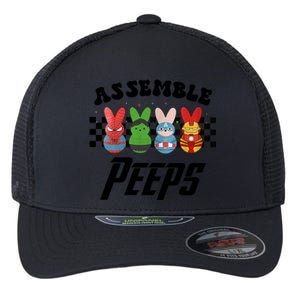 Assemble Peeps Easter Cartoon Easter Superhero Bunny Funny Cute Easter Day Flexfit Unipanel Trucker Cap