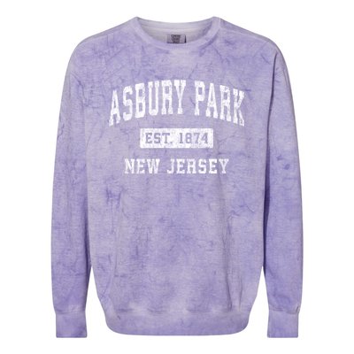 Asbury Park Est 1874 New Jersey Nj Vintage Established Sports Design Colorblast Crewneck Sweatshirt